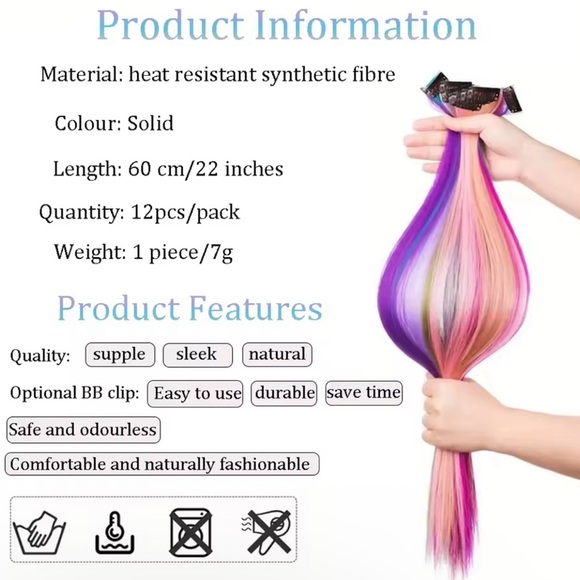 Pink and Black Hair Extensions - Picture 2 of 2